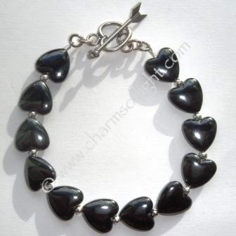Hematite Hearts Bracelet